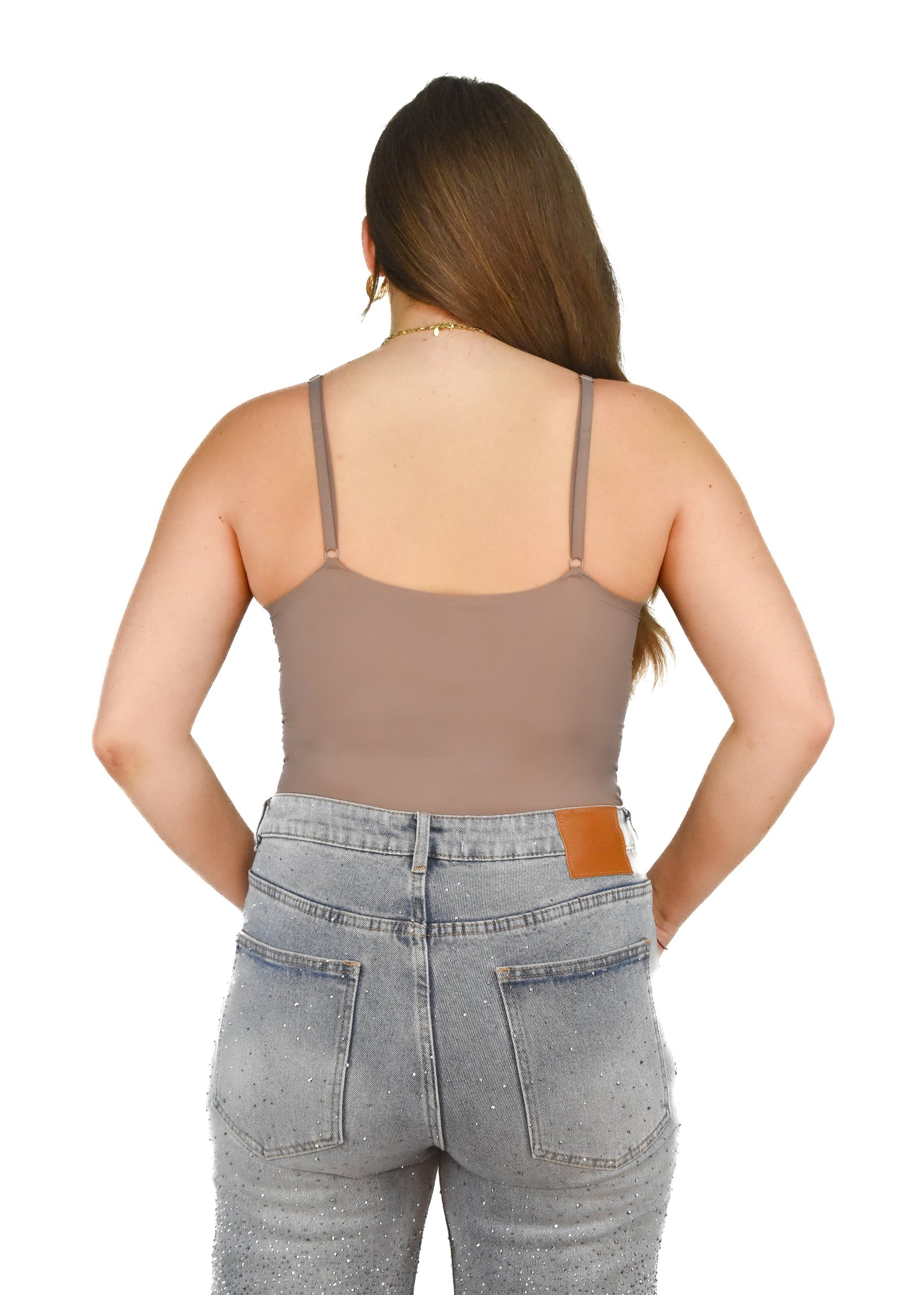 'V neck' Body - Taupe