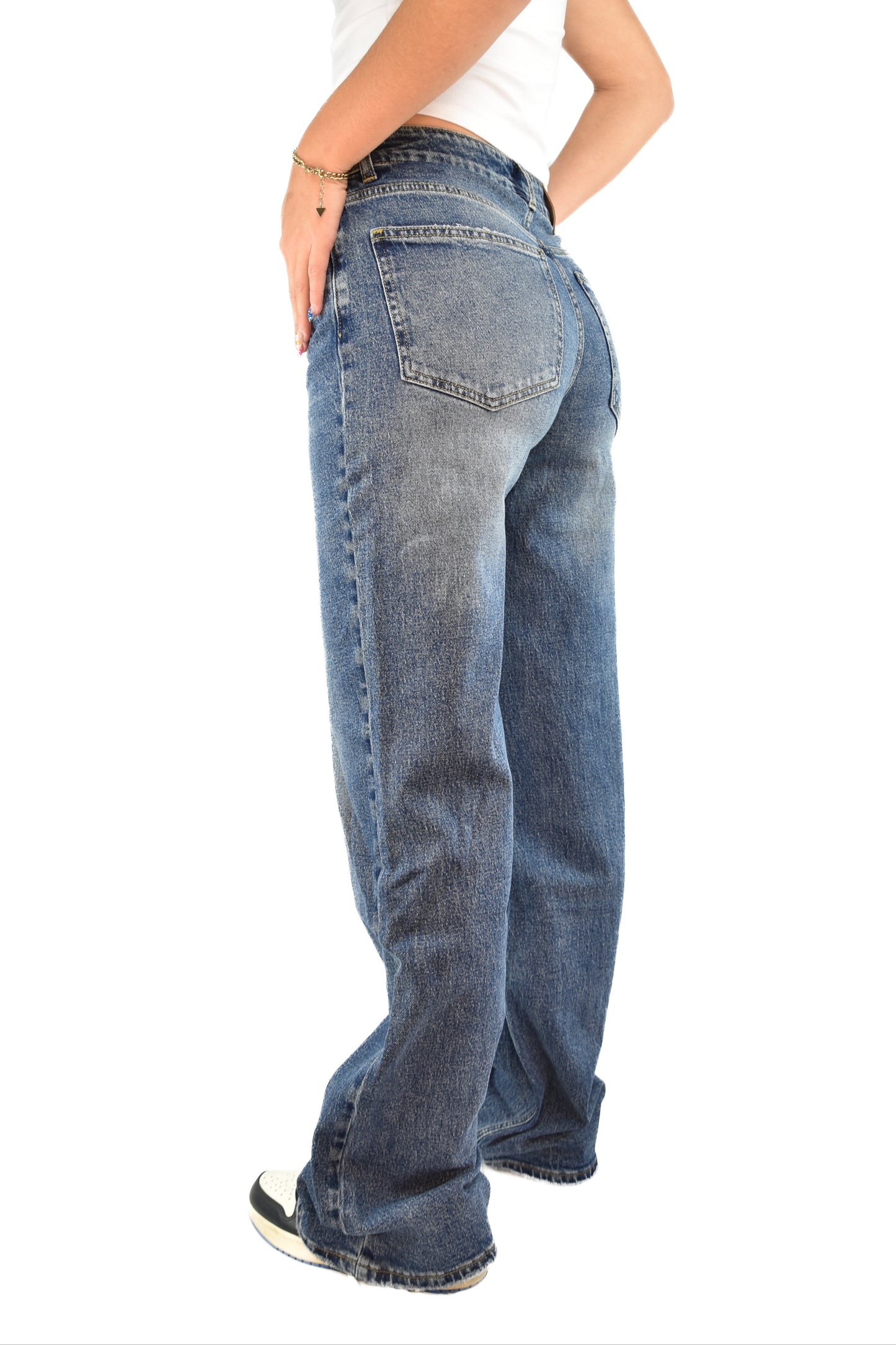 Straight Leg Jeans - Dark Blue