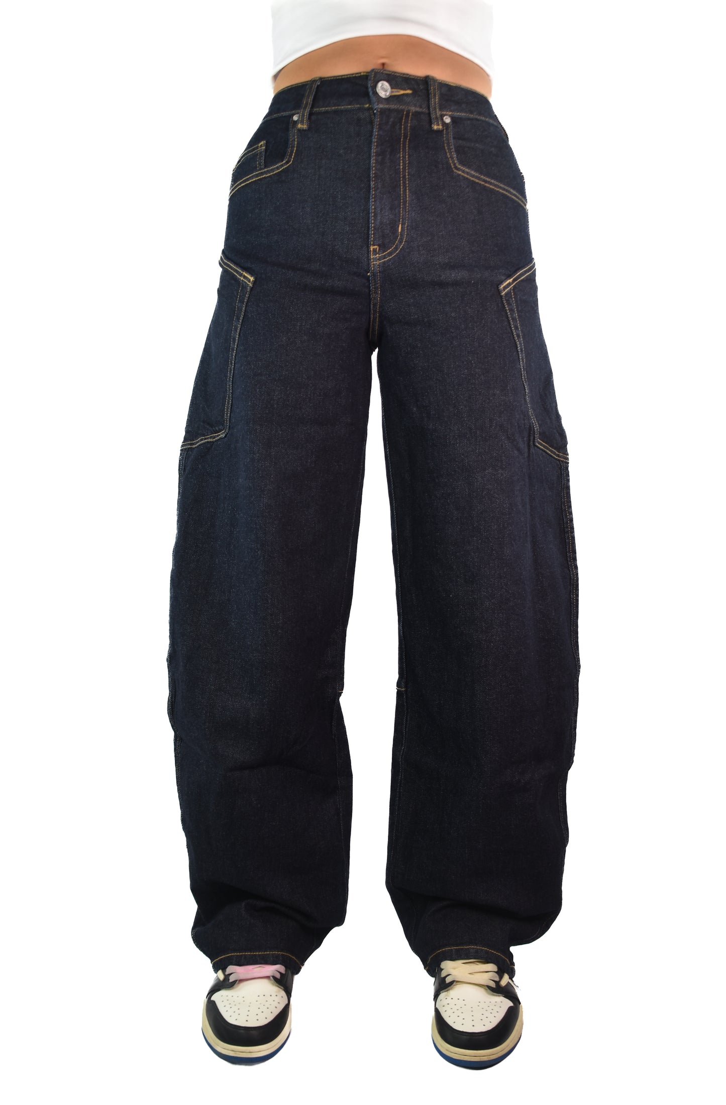 Sage Balloon Jeans - Dark Blue