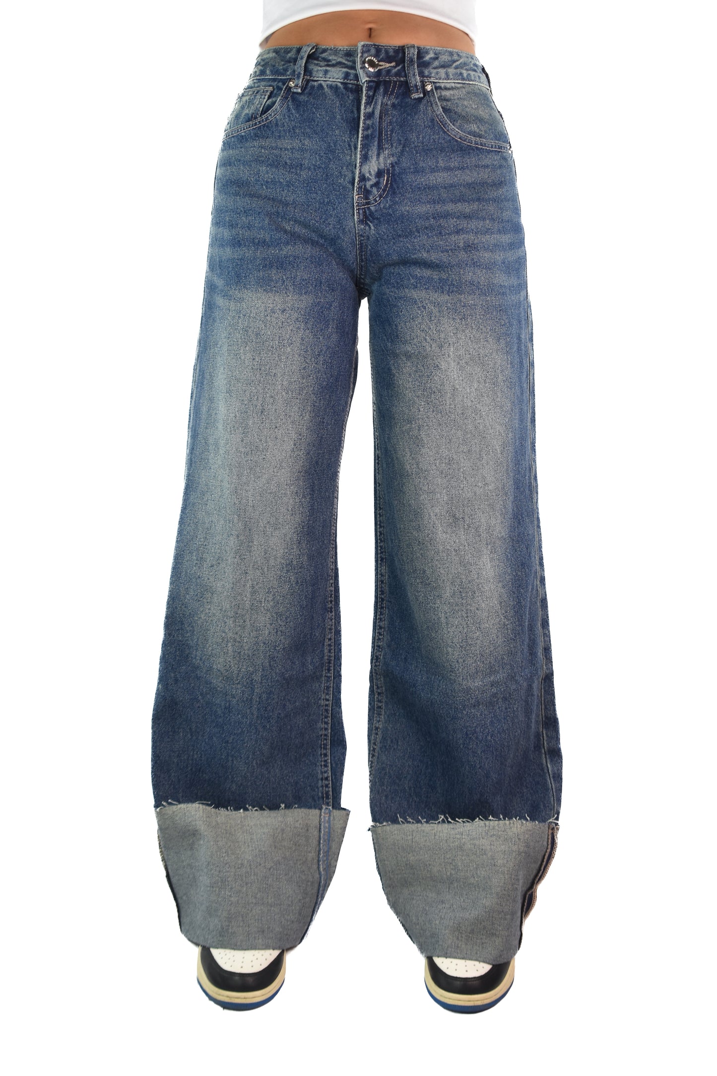 Straight Folded Jeans