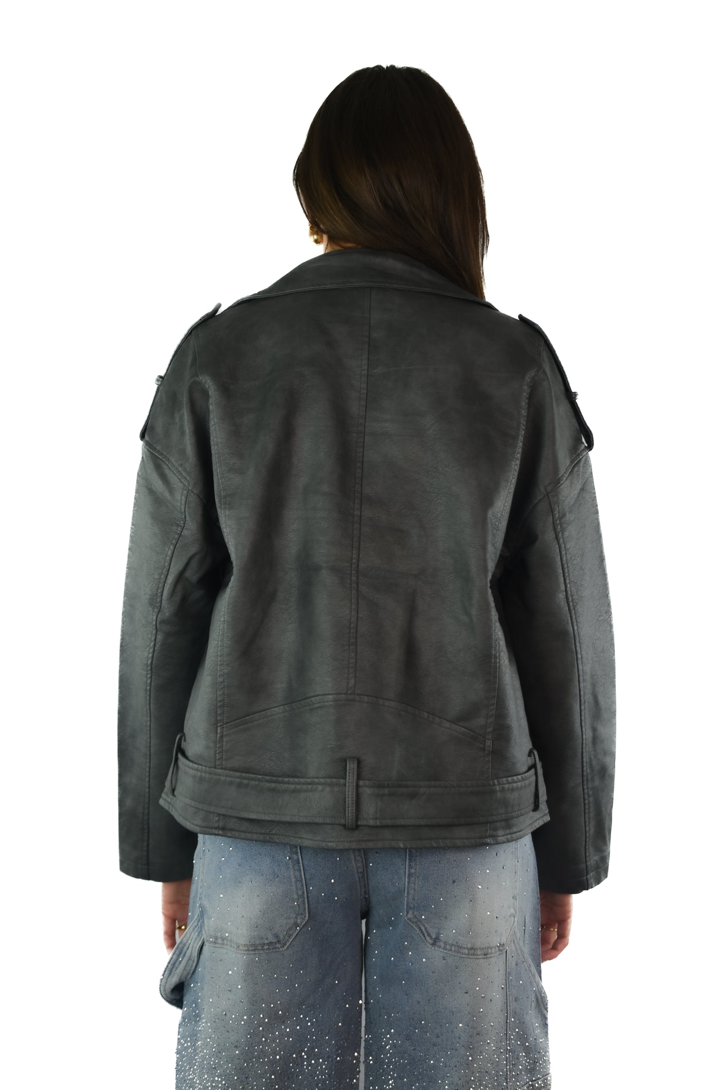 Leather Jacket - Grey