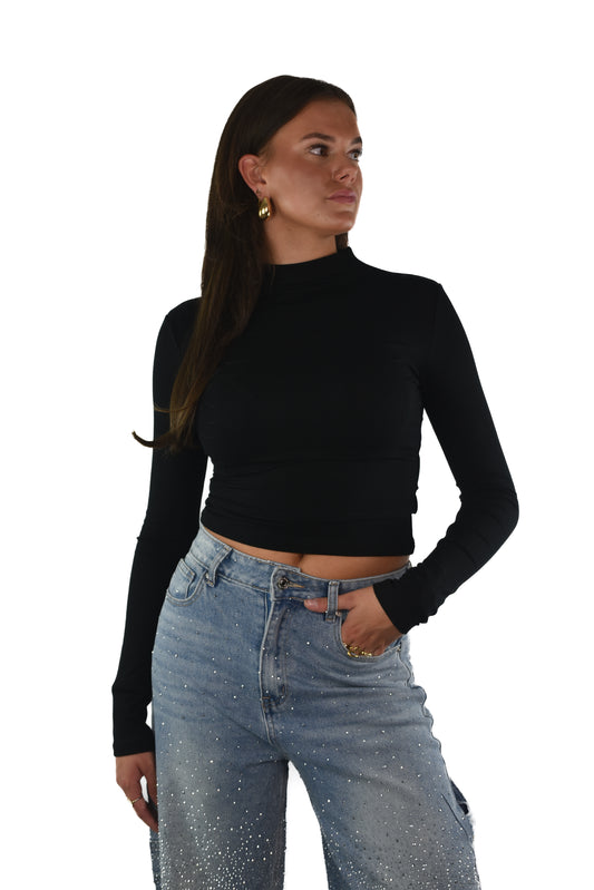 Long Sleeve Lounge Top - Black