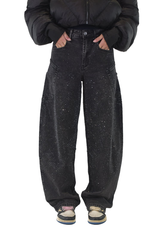 Glitter Sage Balloon Jeans