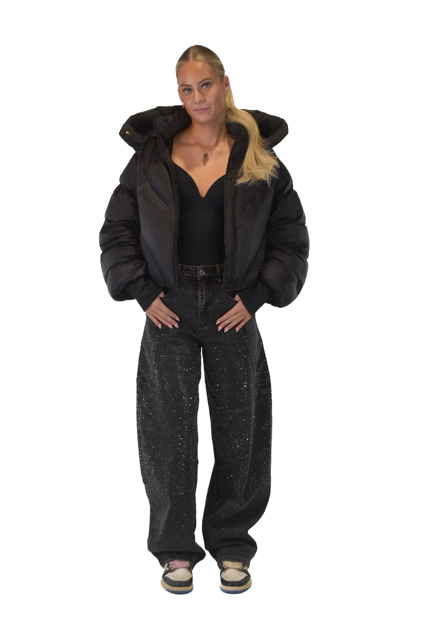 Glitter Sage Balloon Jeans