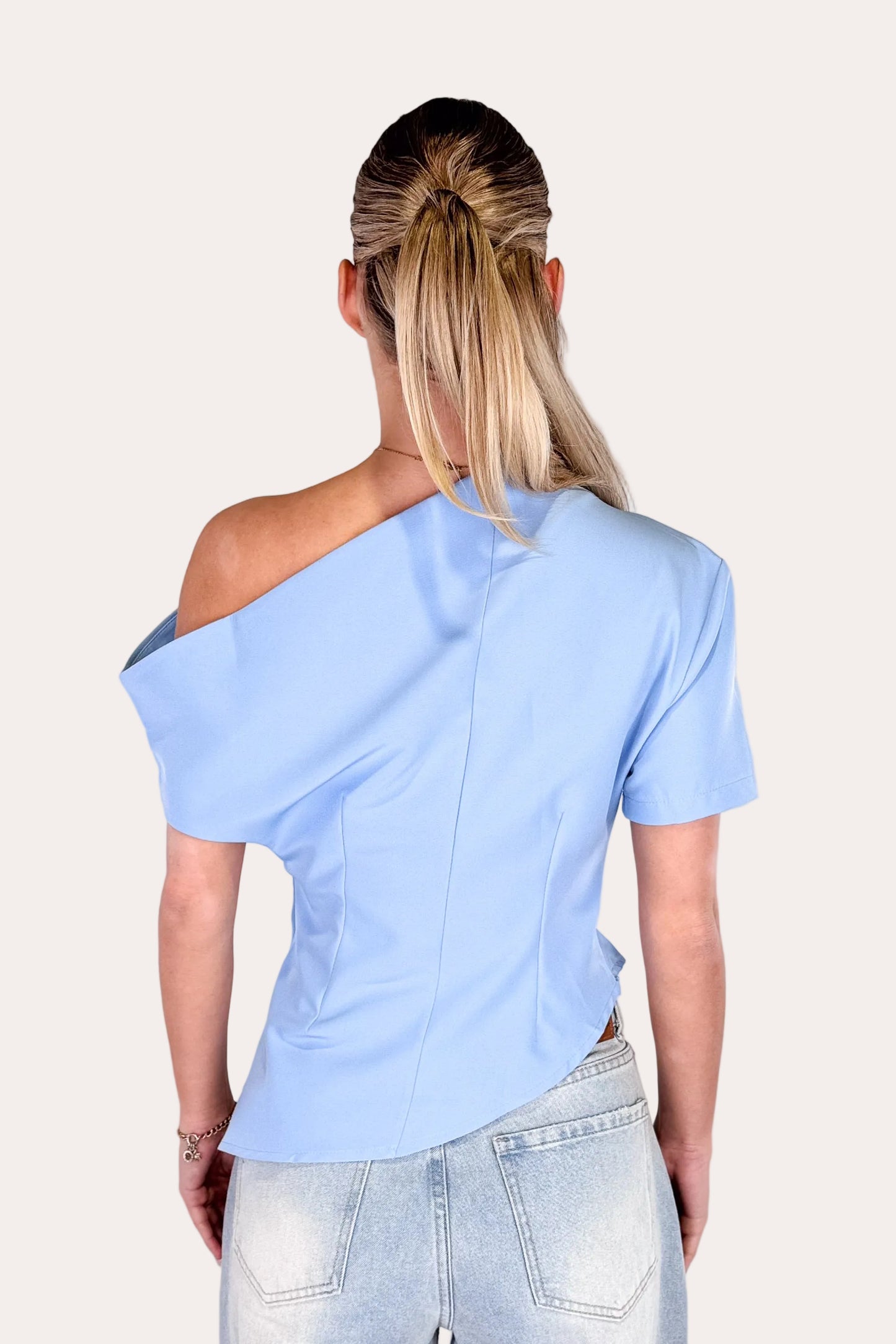 One Shoulder Top - Blue