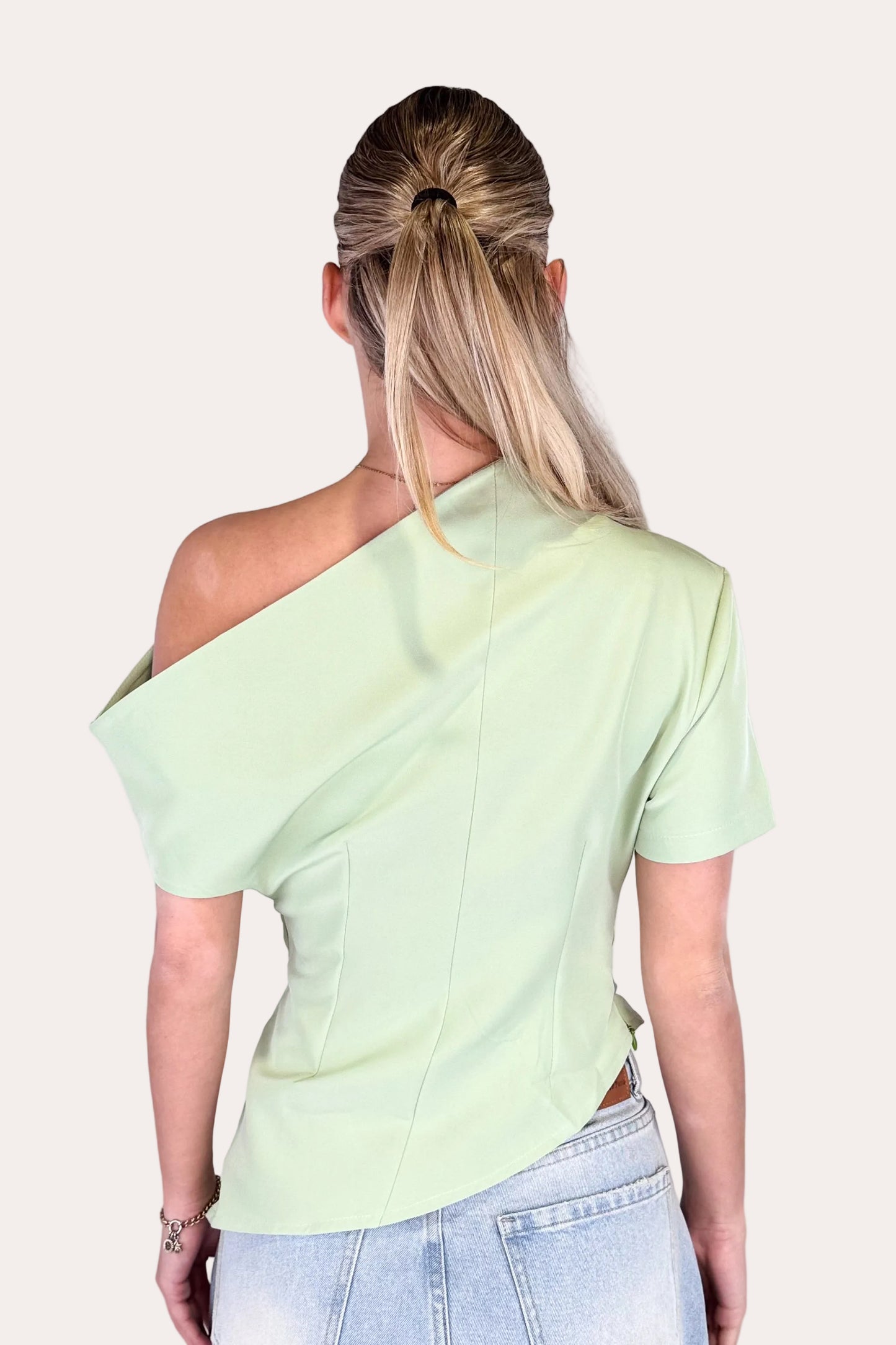One Shoulder Top - Mint