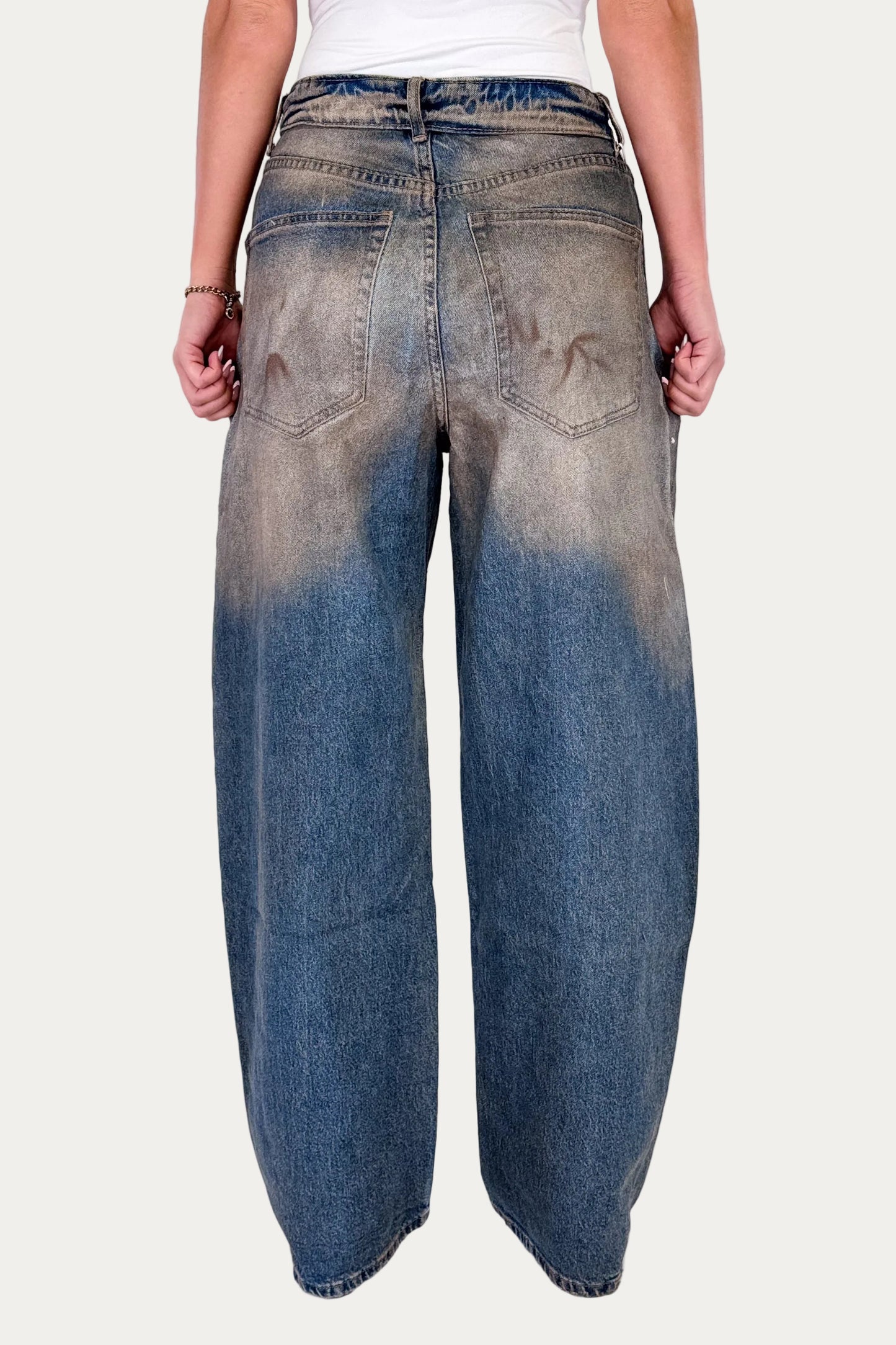 Folded Jeans - Dirty Washed