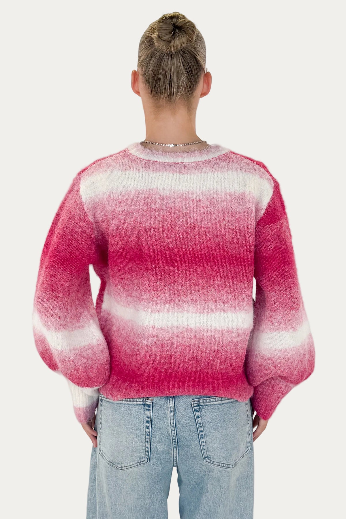 Striped Knitted Sweater - Pink