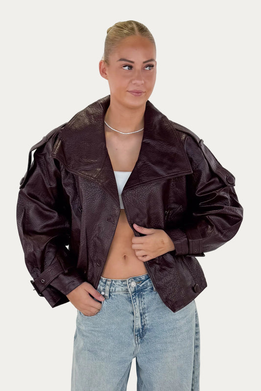 Leather Trenchcoat - Bordeaux