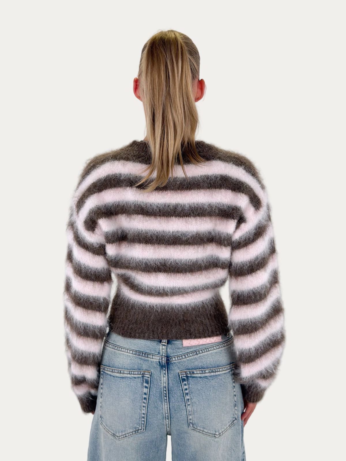 Striped Mohair Sweater - Pink