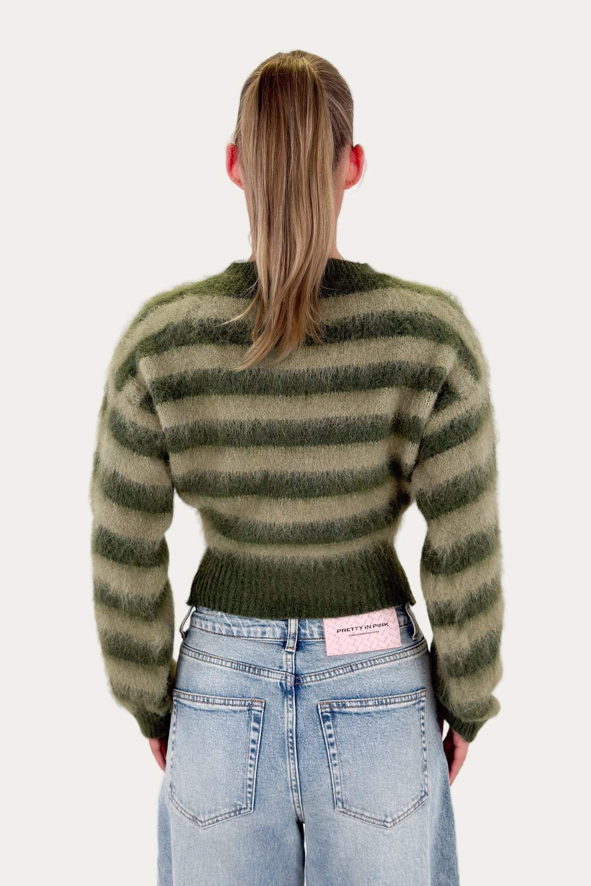 Striped Mohair Sweater - Olive