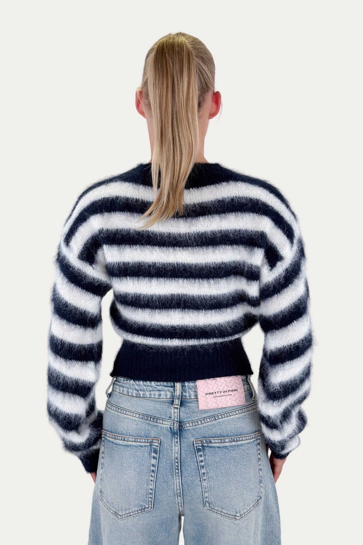 Striped Mohair Sweater - Navy