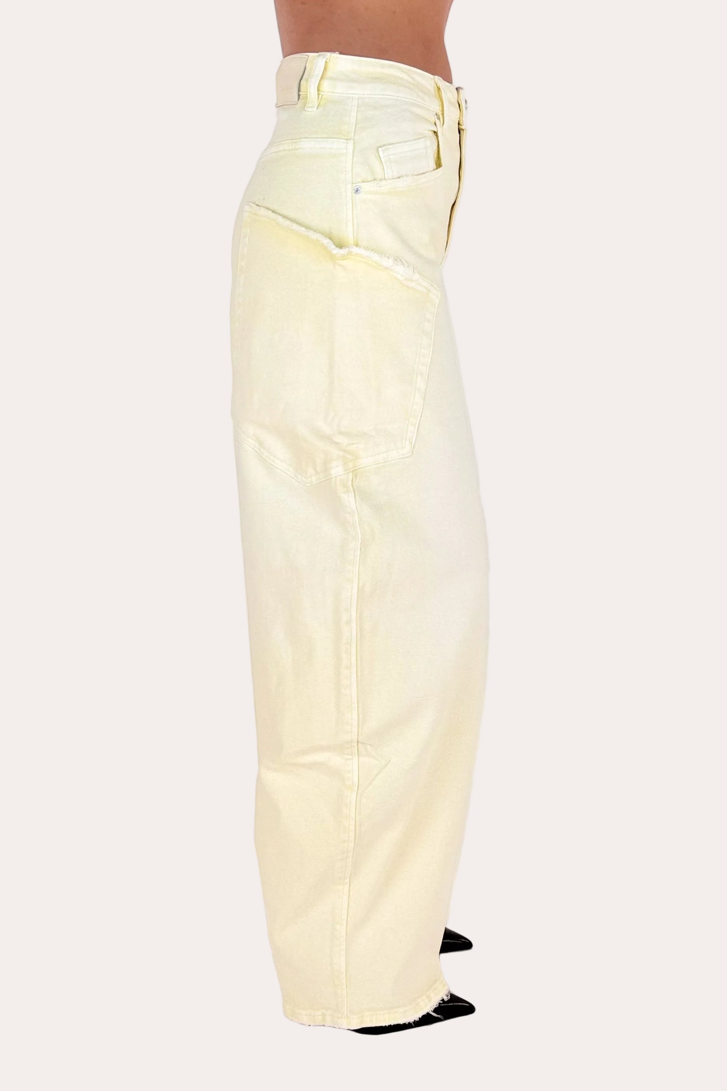 Sage Balloon Jeans - Butter Yellow