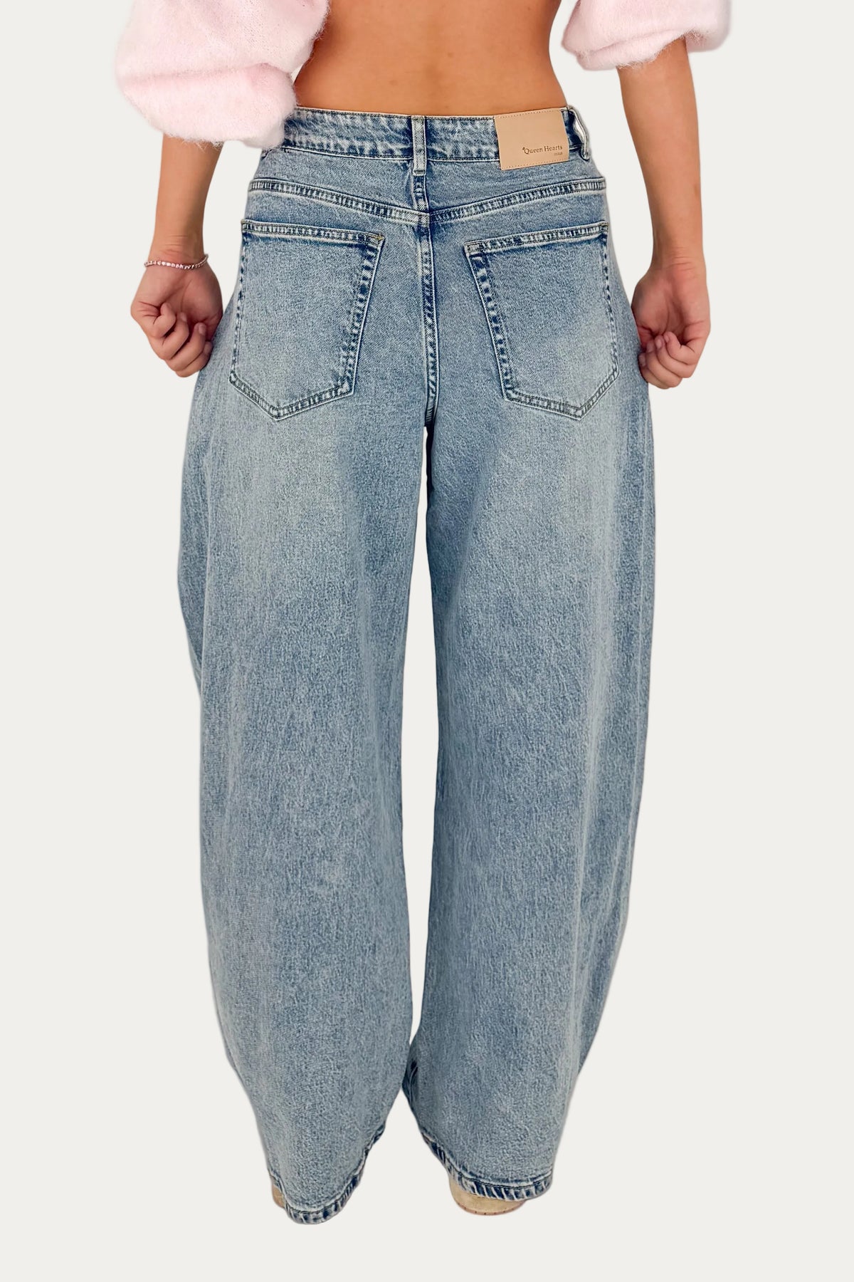 Fold Over Jeans - Blue