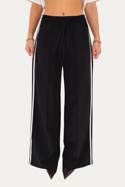 Track Striped Pants - Black