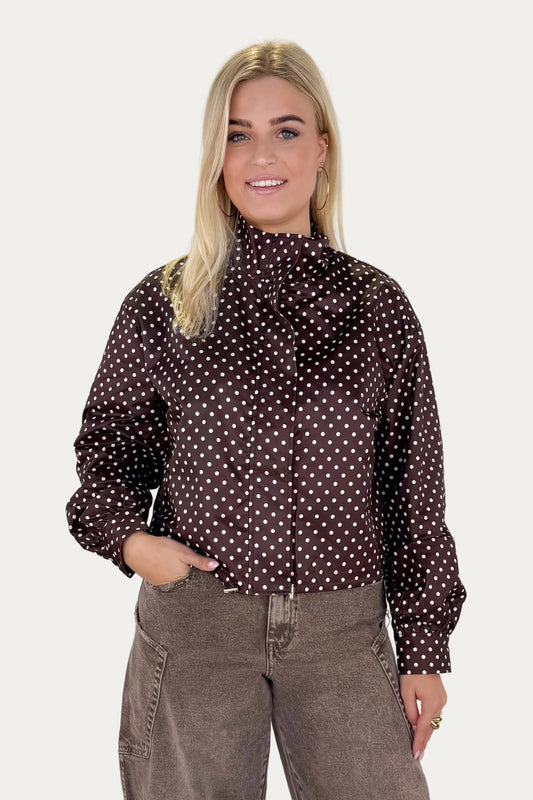Bold Polka Jacket - Brown
