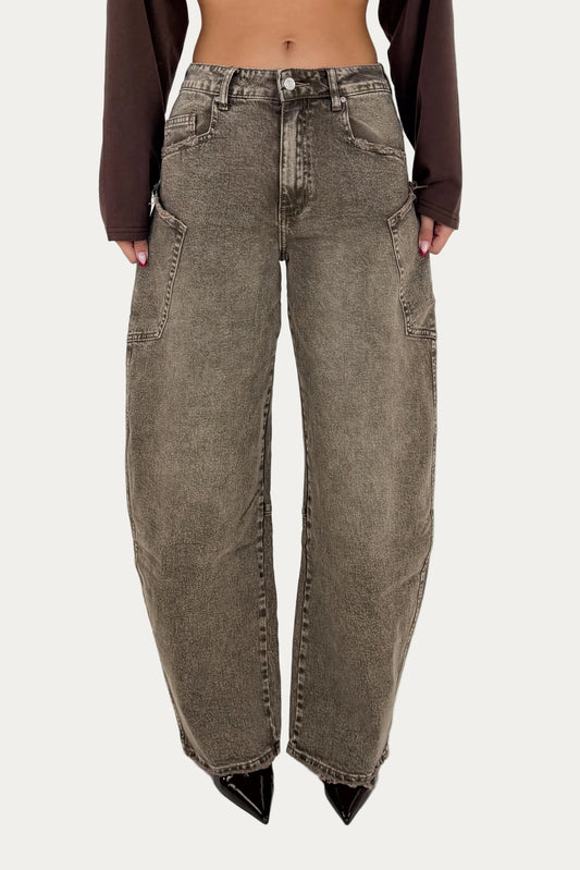 Sage Balloon Jeans - Vintage Washed