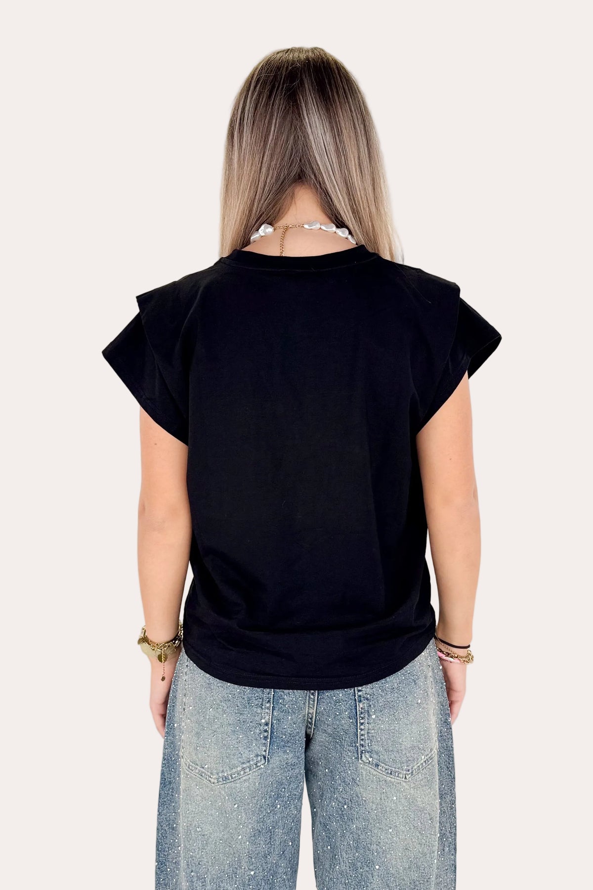 Basic Folded Tee - Black