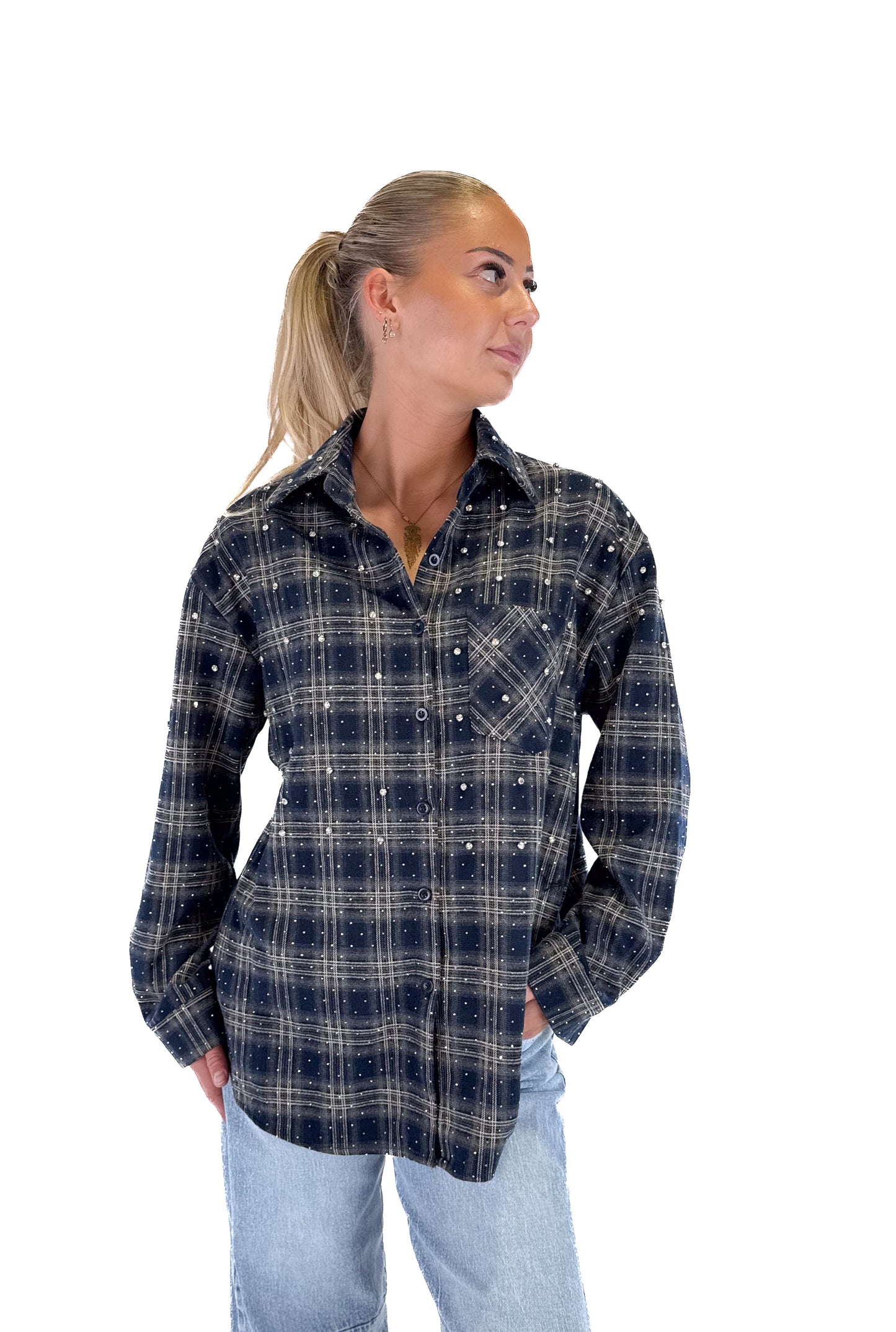 Diamond Glitter Blouse - Blue