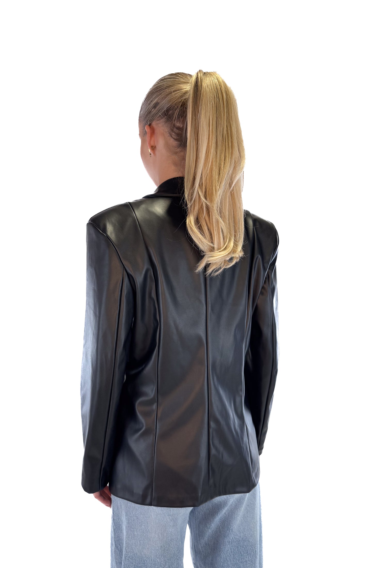 Leather Blazer - Black