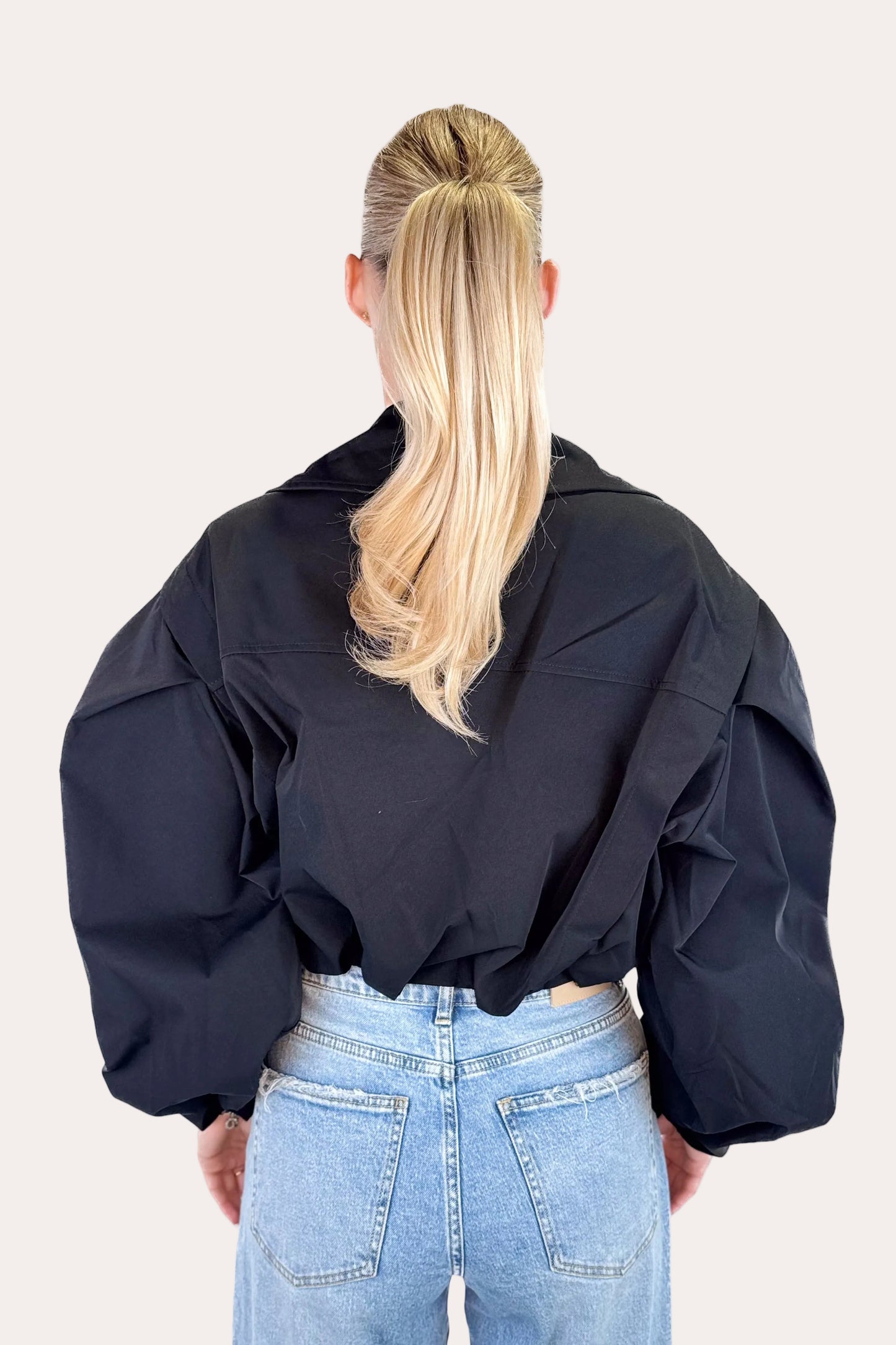 Bomber Trench Coat - Black
