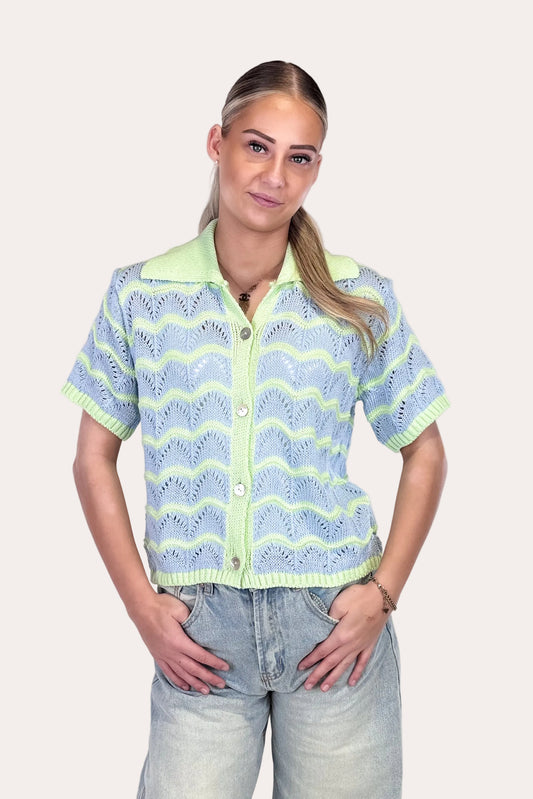 Knitted Summer Top - Blue