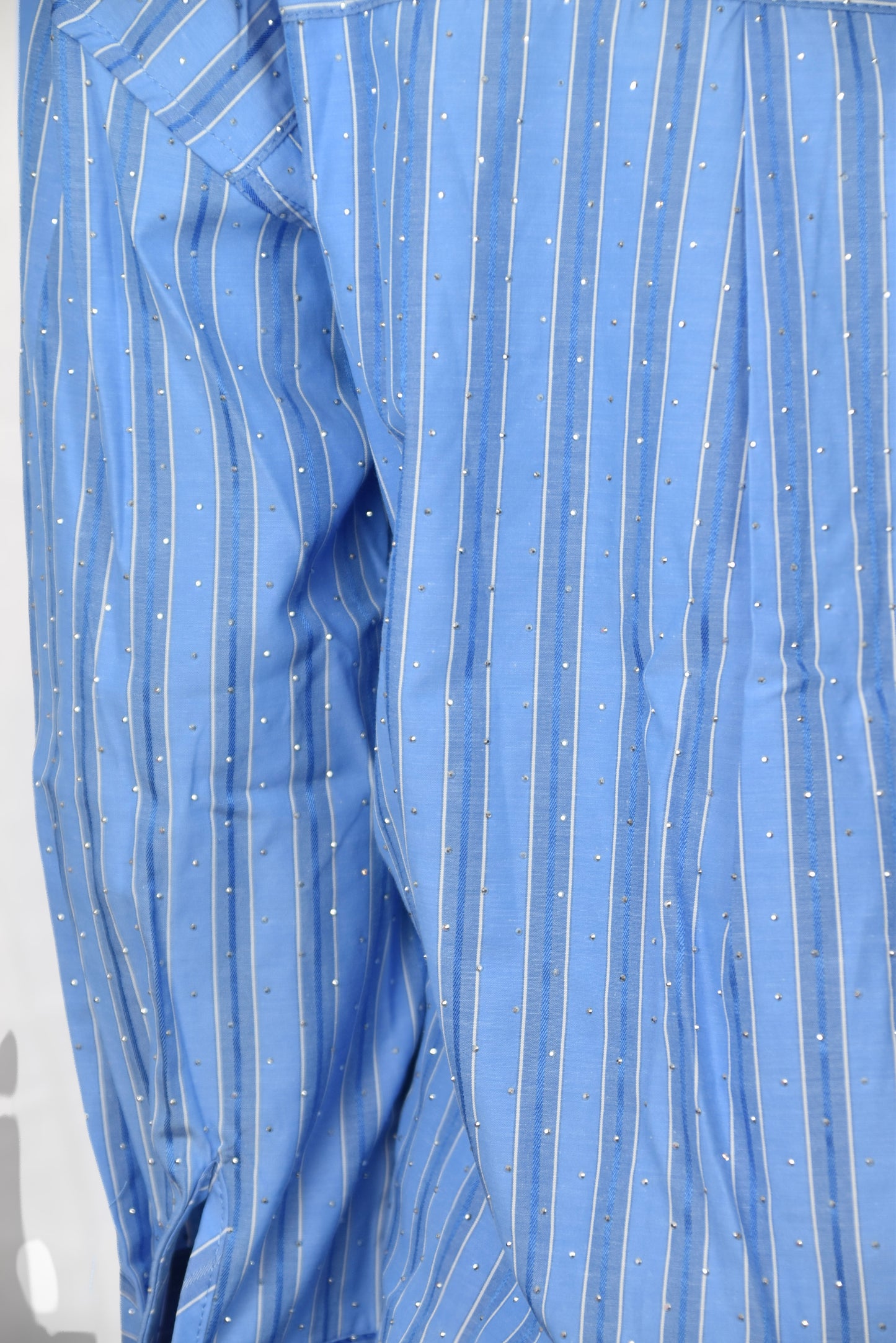 'June' Glitter Blouse Blue - blouse van Pretty in Pink.