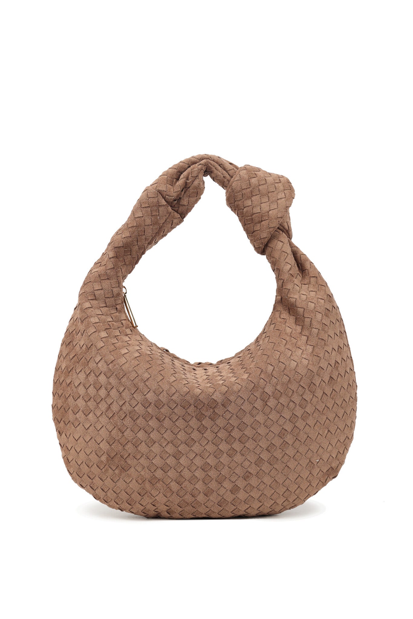 Knotted Suede Bag - Taupe