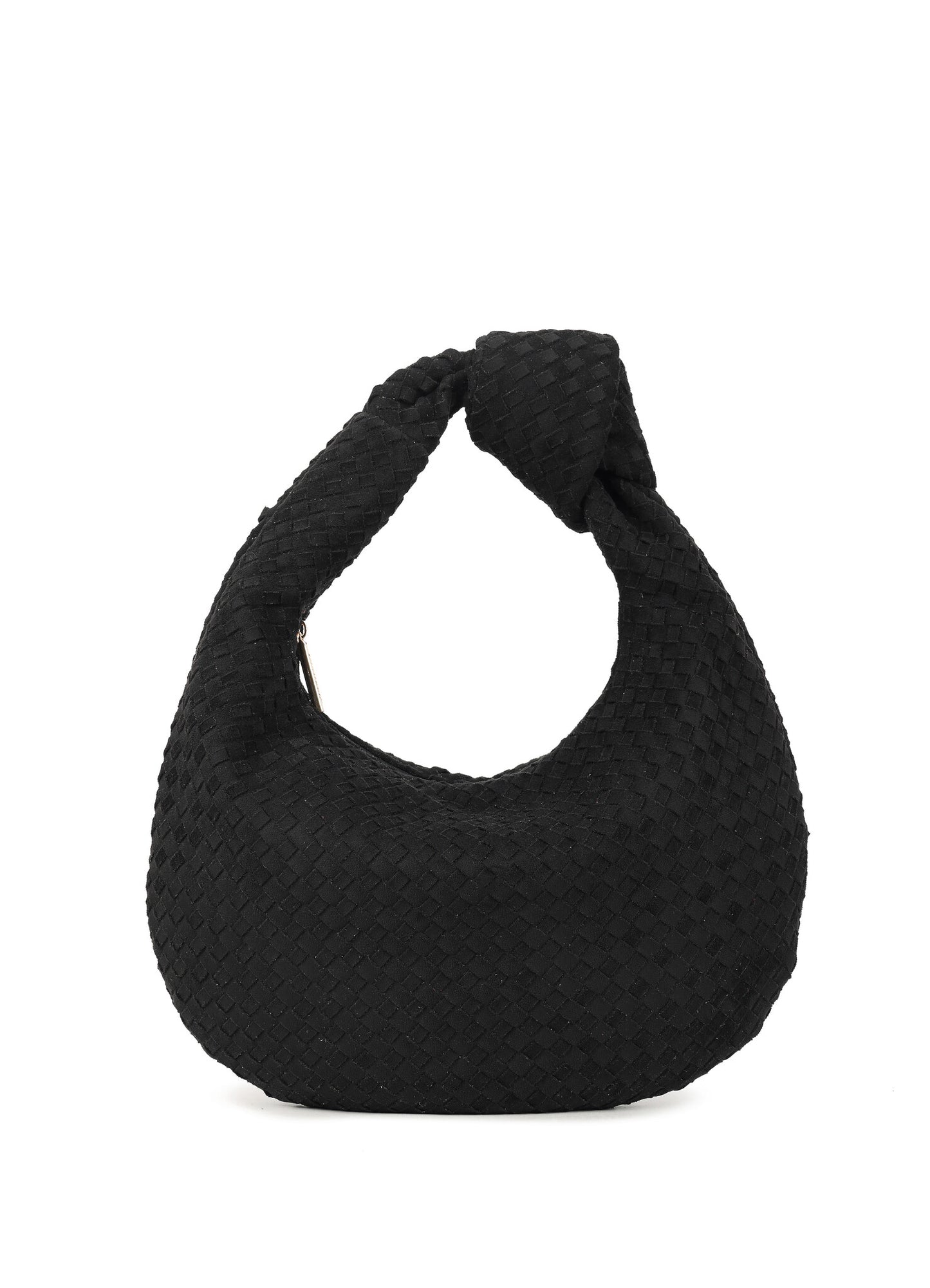 Knotted Suede Bag - Black