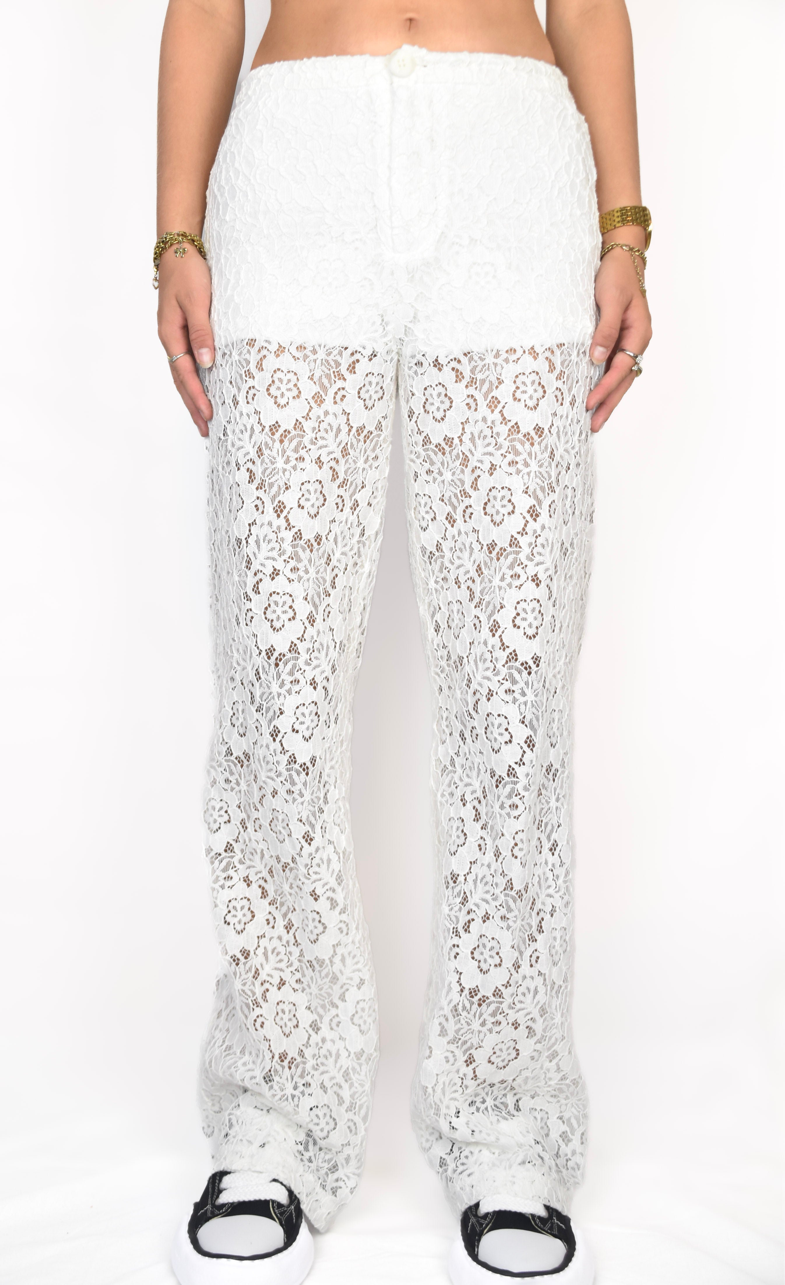 Lace Pants White