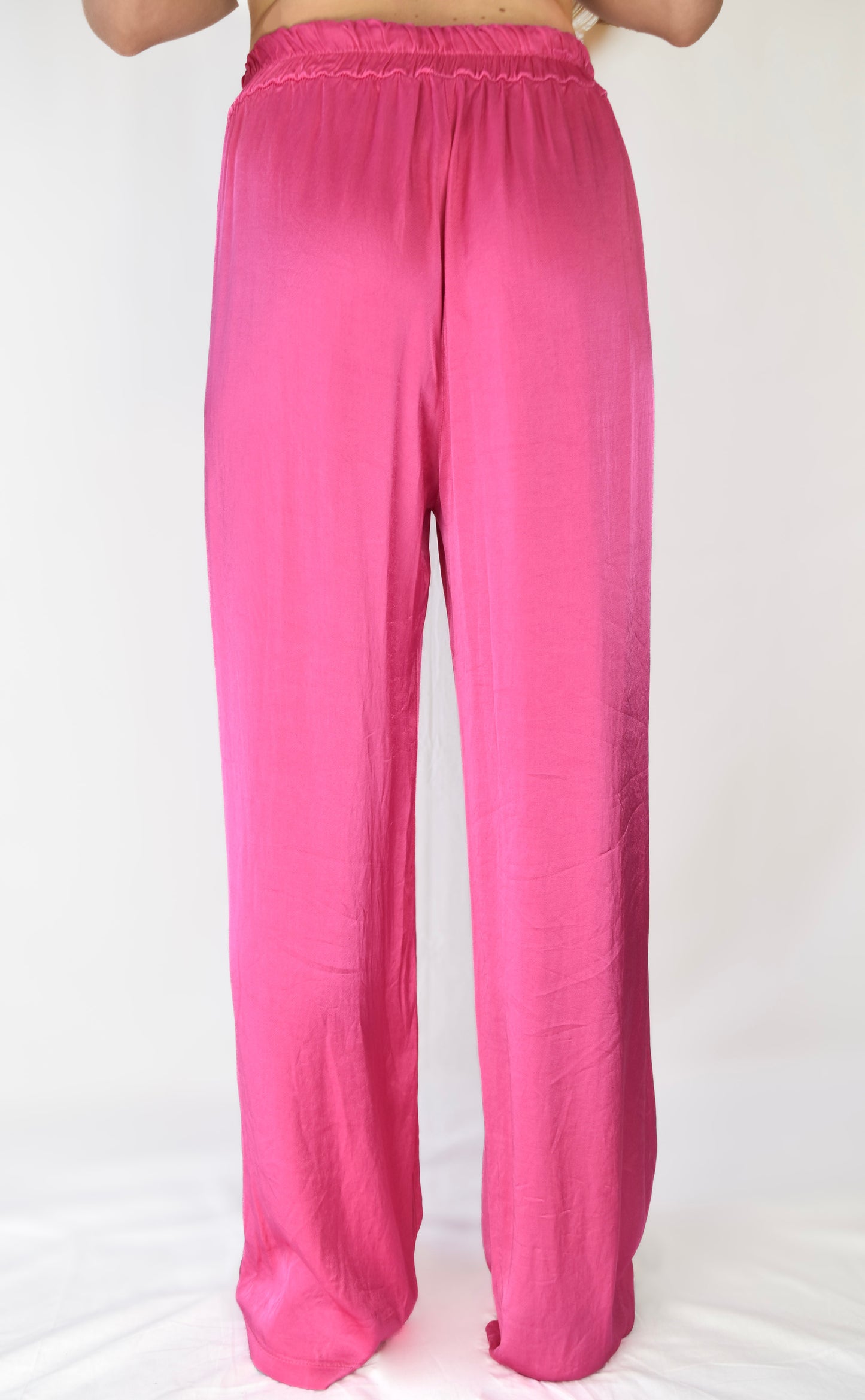 Satin pants pink - pants van Pretty in Pink.