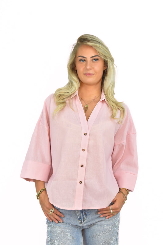 Tess Linnen Blouse Pink