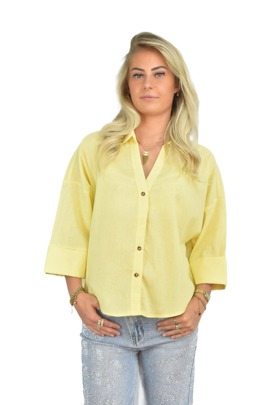 Tess Linnen Blouse Yellow