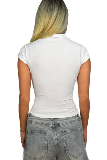 Short Sleeve Lounge Top - White