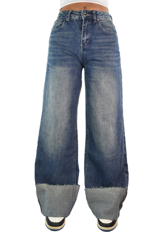 Straight Folded Jeans