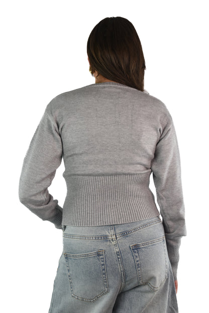 Knit Zip Cardigan - Grey