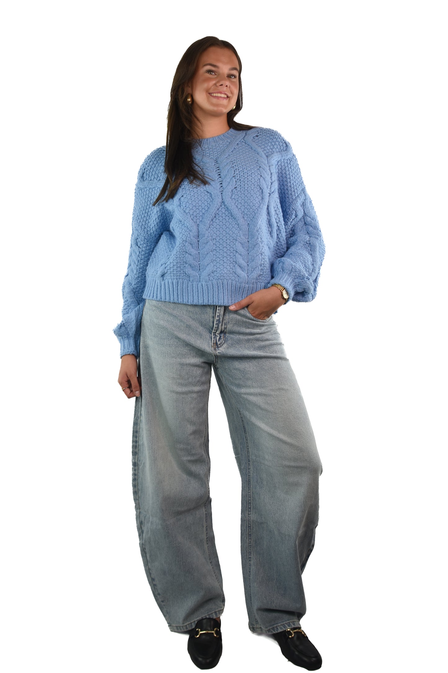Dreamy Knitted Sweater - Blue