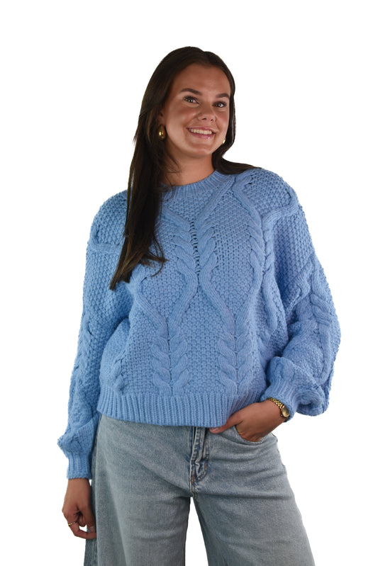 Dreamy Knitted Sweater - Blue