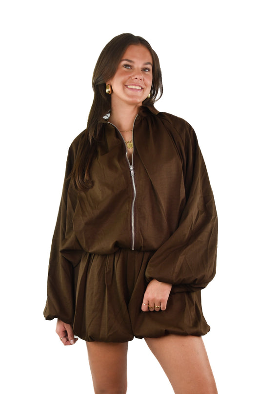 Paris Balloon Jacket - Brown