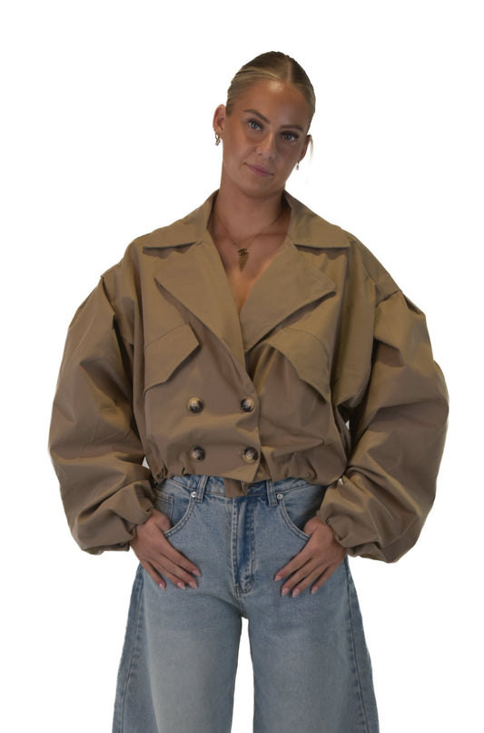 Bomber Trench Coat - Camel