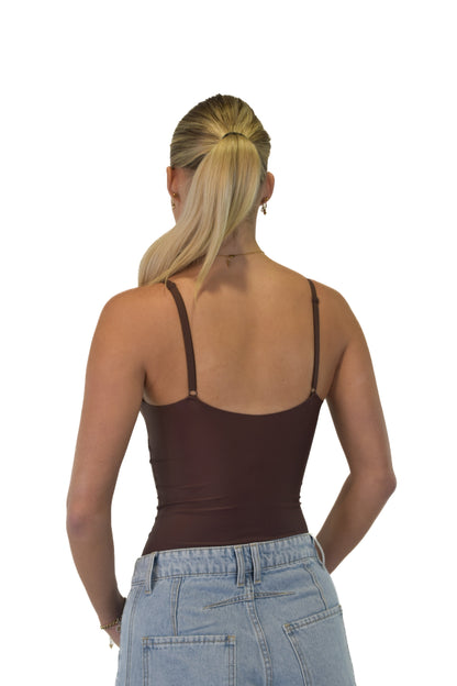 'V neck' Body - Brown