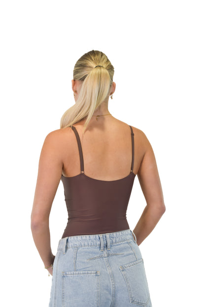 'V neck' Body - Brown