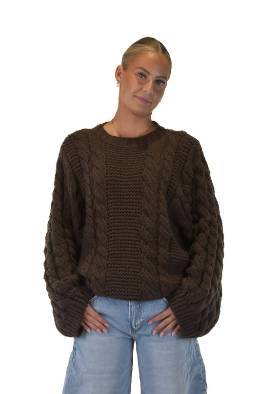 Dreamy Knitted Sweater - Brown