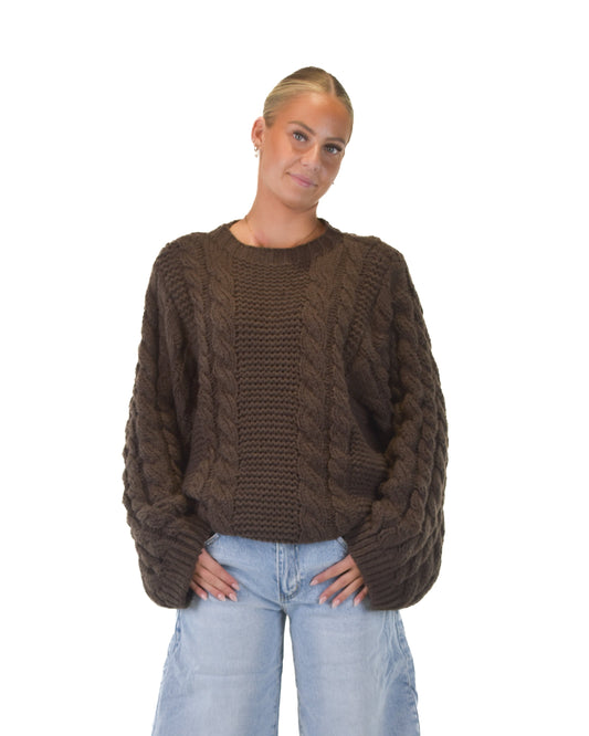 Dreamy Knitted Sweater - Brown