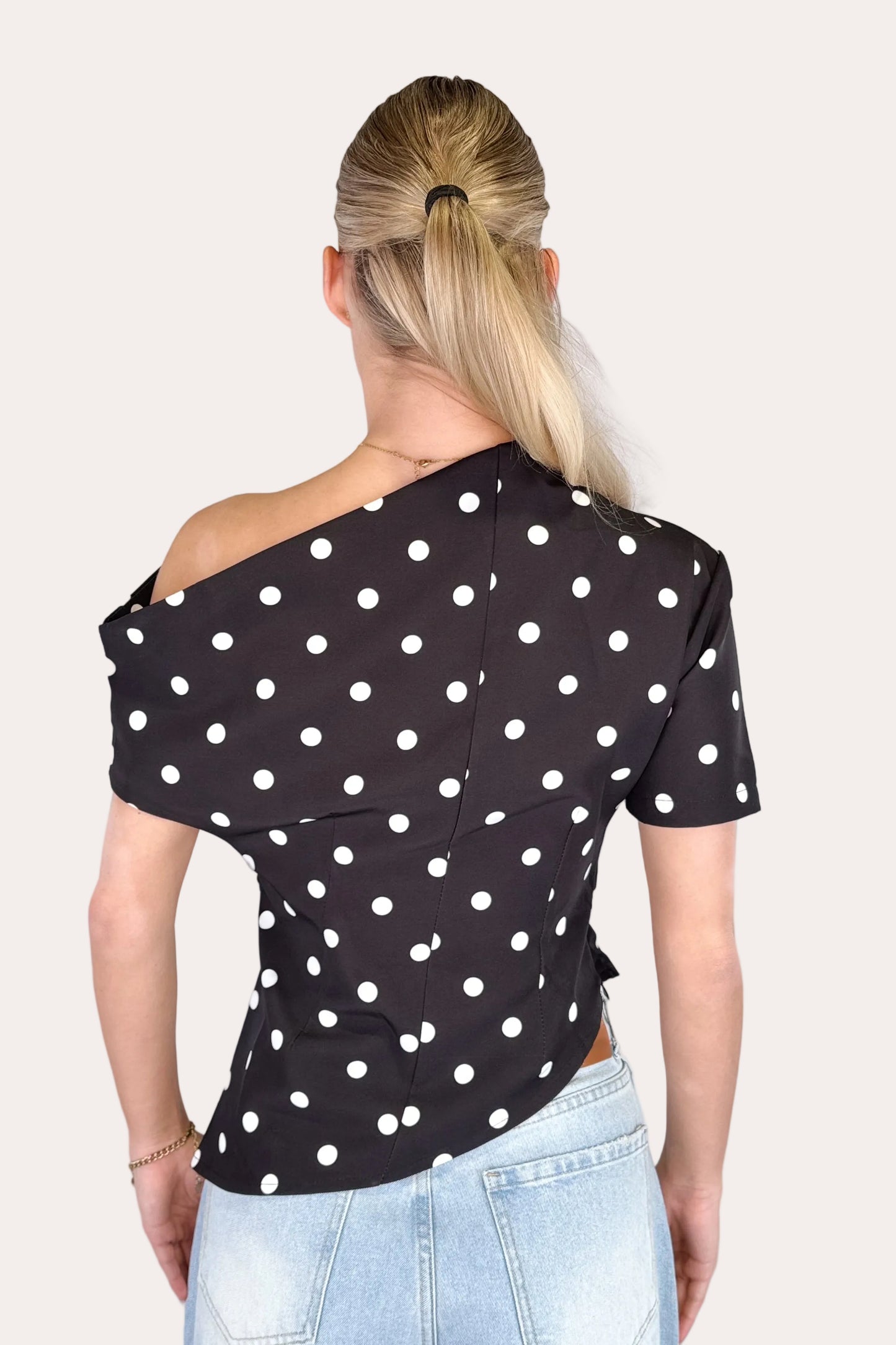 One Shoulder Top - Polkadot