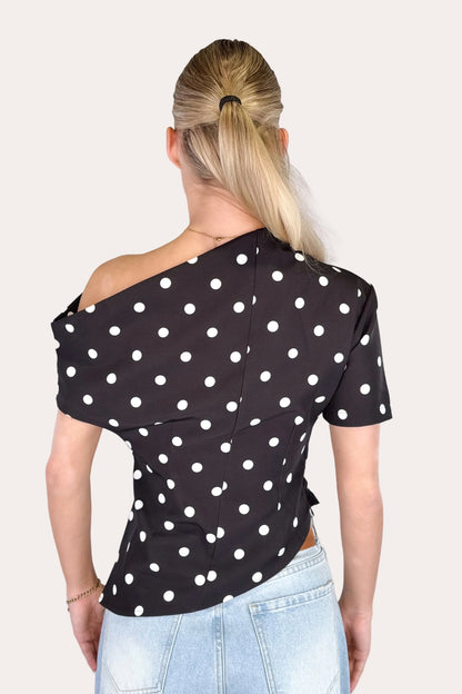 One Shoulder Top - Polkadot