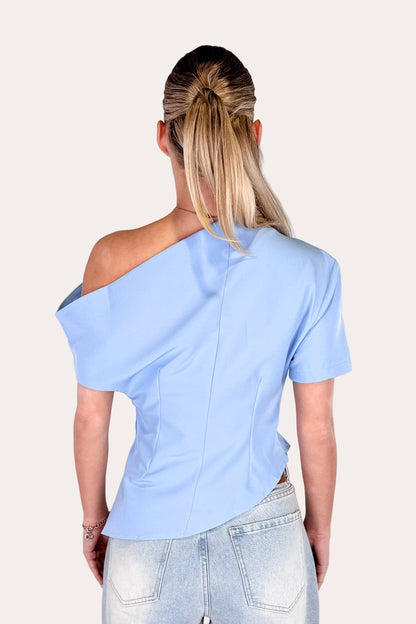 One Shoulder Top - Blue