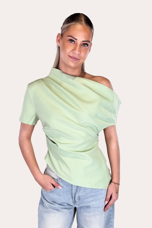 One Shoulder Top - Mint