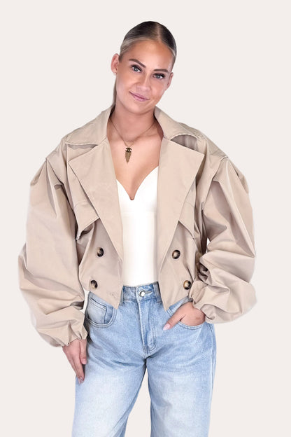 Bomber Trench Coat - Camel