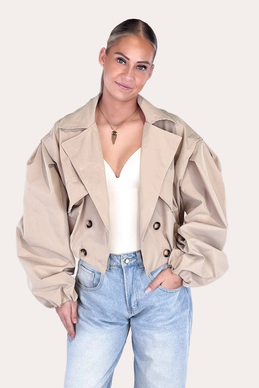 Bomber Trench Coat - Camel